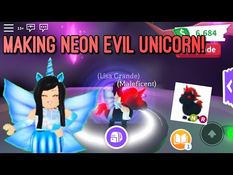 Making A Neon Evil Unicorn In Roblox Adopt Me Youtube
