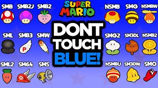 EVERY MARIO GAME: Don't Touch the Color Blue Challenge!