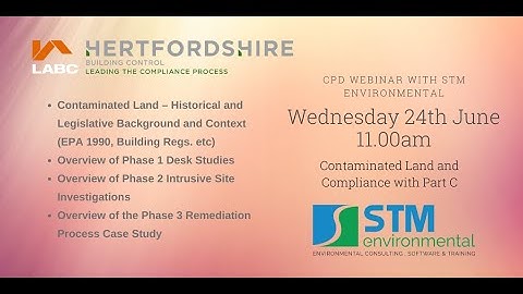 HBC Contaminated Land Webinar with STM Environmental