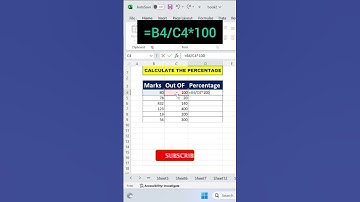 Mastering Percentage Calculations in Excel: #exceltips #tutorial #shorts