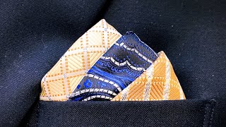 Pocket Square Fold - Three Stairs, Two Squares