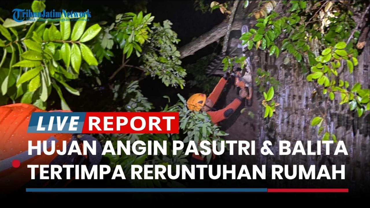 Hujan Deras & Angin Kencang, Pasutri & Balita Tertimpa Reruntuhan di Klabang, Bondowoso