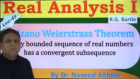 Bolzano Weierstrass theorem, bounded sequence has a convergent subsequence. Real Analysis I, Lec-45