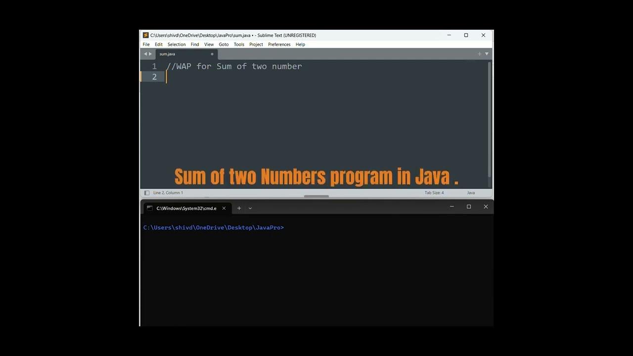 Sum of two Numbers program in Java || basics program in Java || - YouTube image.