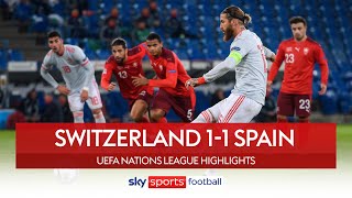 Equaliser rescues Ramos after awful penalty miss | Switzerland 1-1 Spain | Nations League Highlights