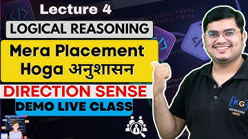 🛑 Direction Sense | Logical Reasoning for Placements | MERA PLACEMENT HOGA अनुशासन - Live Demo Class