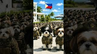 Dogs Presenting the Country by Marching to the town