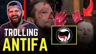 Convenci manifestantes ANTIFA a PINTAR seus proprios rostos durante o protesto a