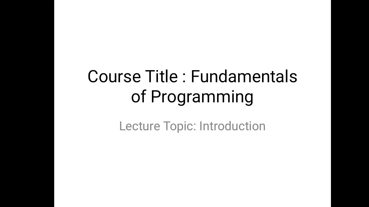 intro to programming - YouTube