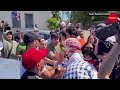 Pro-Palestinian protest turns violent outside LA synagogue
