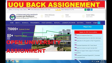 uou back assignment 2021/Uttarakhand Open University Assignment uou back online assignment from 2021