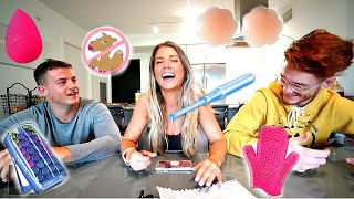 GUYS GUESS THE USE OF GIRL PRODUCTS *brother vs boyfriend* | Karissa Nichole