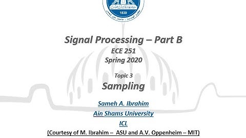 ECE251 - Signal Processing - Sampling
