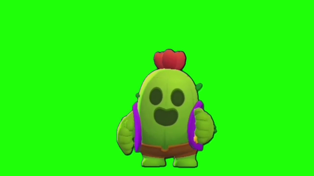 Spike Green Screen Brawl Stars Youtube - brawl stars spike winning