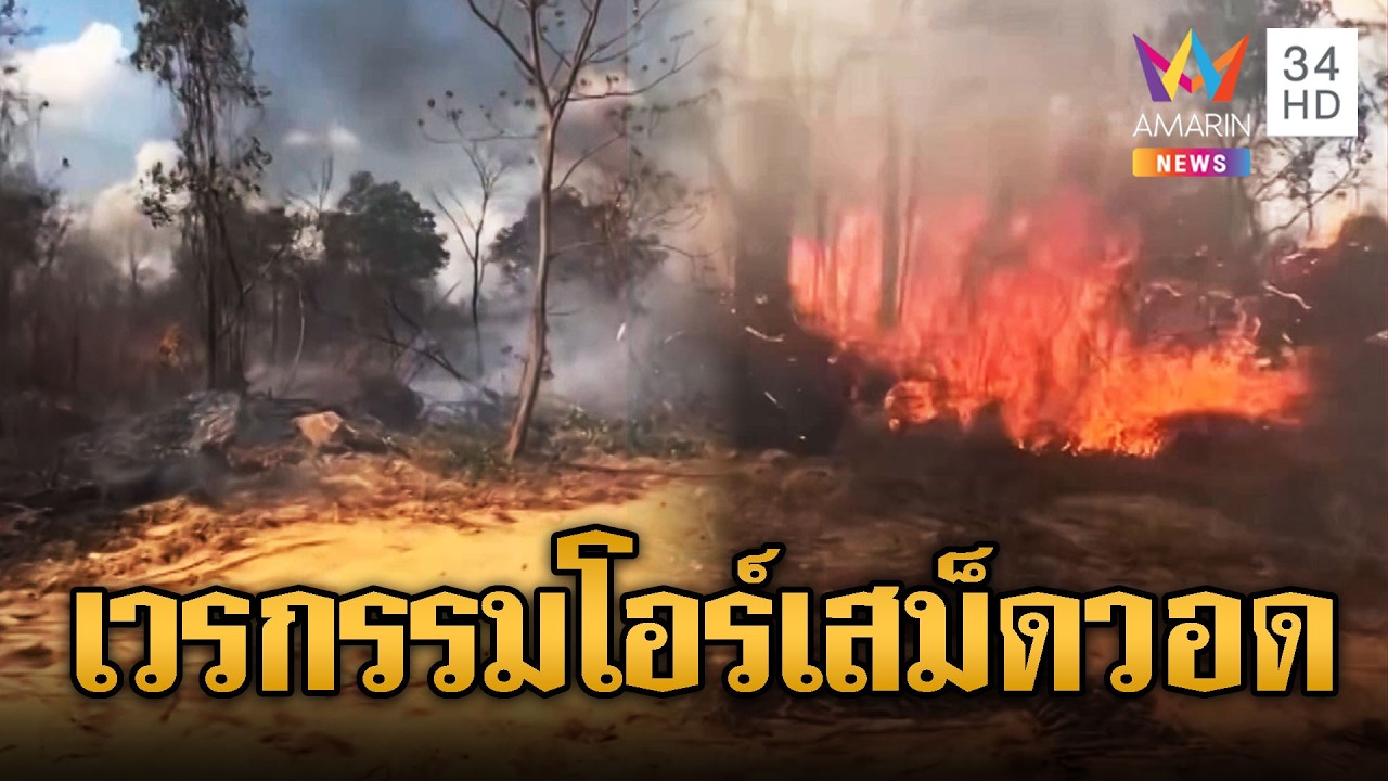 เวรกรรมมาเร็ว! เขมรเผาป่าแต่ลมหวนไหม้ป่าโอร์เสม็ดวอด | ข่าวอรุณอมรินทร์ | 02/03/69