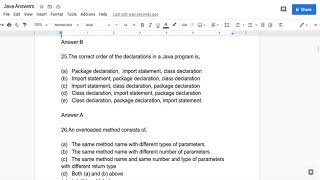 5 Java Quiz and Test Answers