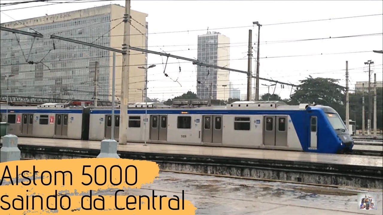 Supervia - Saída do Alstom série 5000 da Central
