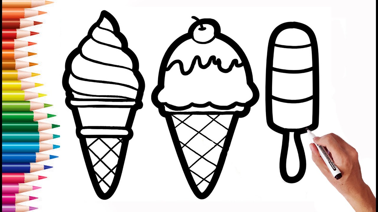 Мороженое рисунок красками