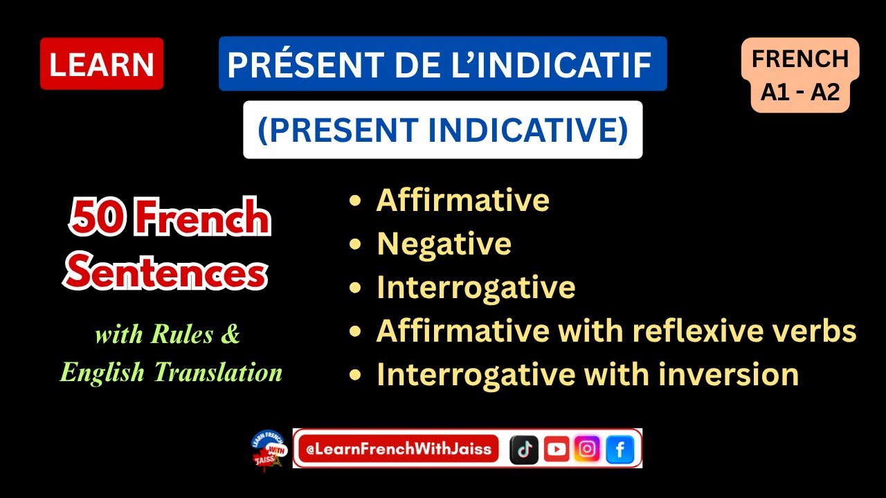 50 Sentences in Présent de l’Indicatif | Learn French for TEF/TCF with English Translation #french