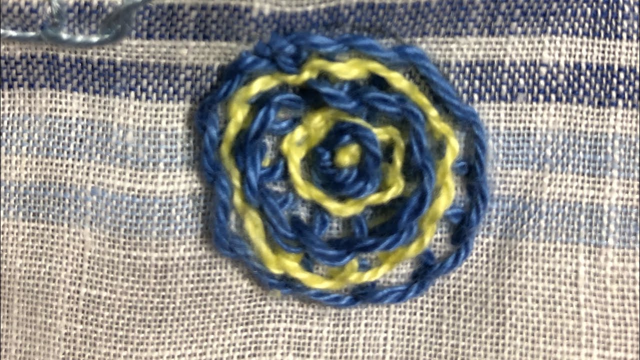 14. Looped blanket stitch rosette - stitch along - fabric dictionary of ...