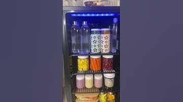 Mini fridge restock| satisfying ASMR #asmr #restocking #satisfying #youtubeshorts #shorts