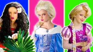 Disney Princesses Costumes & Kids Makeup with Colors Paints