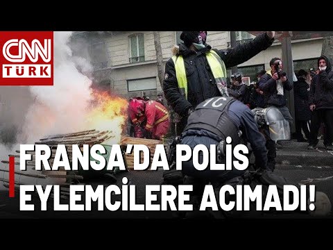 Fransa'da Polis 1 Mayıs Göstericilerine Acımadı! Polis Eylemcileri Yere Yatırıp Şiddet Uyguladı!