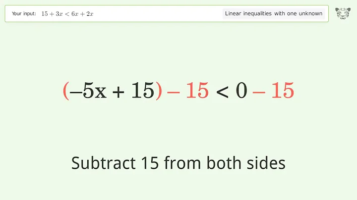 Solving Linear Inequalities: 15+3x is Smaller Than 6x+2x