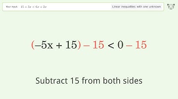 Solving Linear Inequalities: 15+3x is Smaller Than 6x+2x