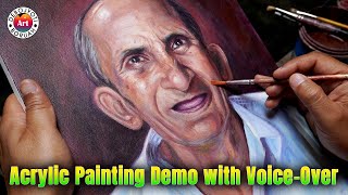 Capturing the Timeless Smile with ACRYLIC| Portrait Painting Acrylic Tutorial by Debojyoti Boruah