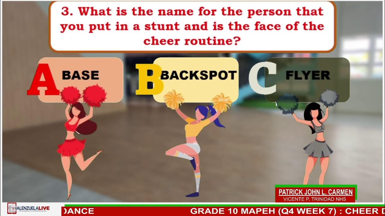 GRADE 10 MAPEH (Q4 WEEK 7) : CHEER DANCE PATRICK JOHN L. CARMEN VICENTE ...