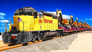 BeamNG DRIVE ✅ Unstoppable Train Runs Downhill to Really Horrible END