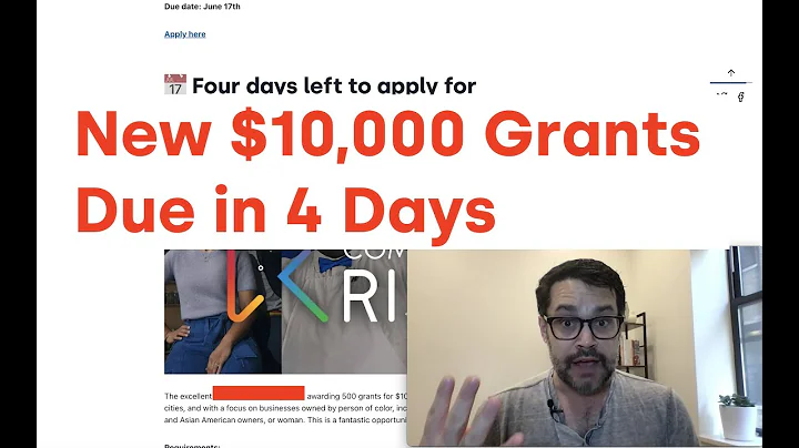 New $10K Grants Due in 4 Days