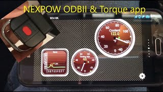 OBDII wireless reader (NEXPOW) and Torque app on a Mini Cooper