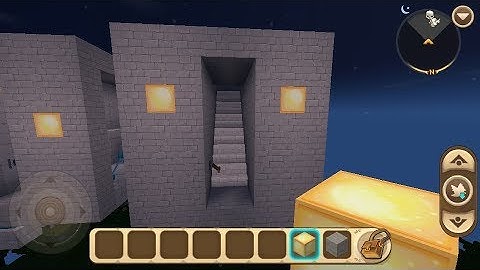 Các xây cầu thang tự động và tầng hầm bên dưới trong mini world.