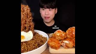 egg blavkbean noodles | #koreanfood #asmrphan #janeasmr #seafood #spicyfood #bigbites #mukbang