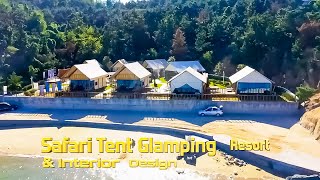 Deluxe Safari tent glamping resort and interior design on the beach