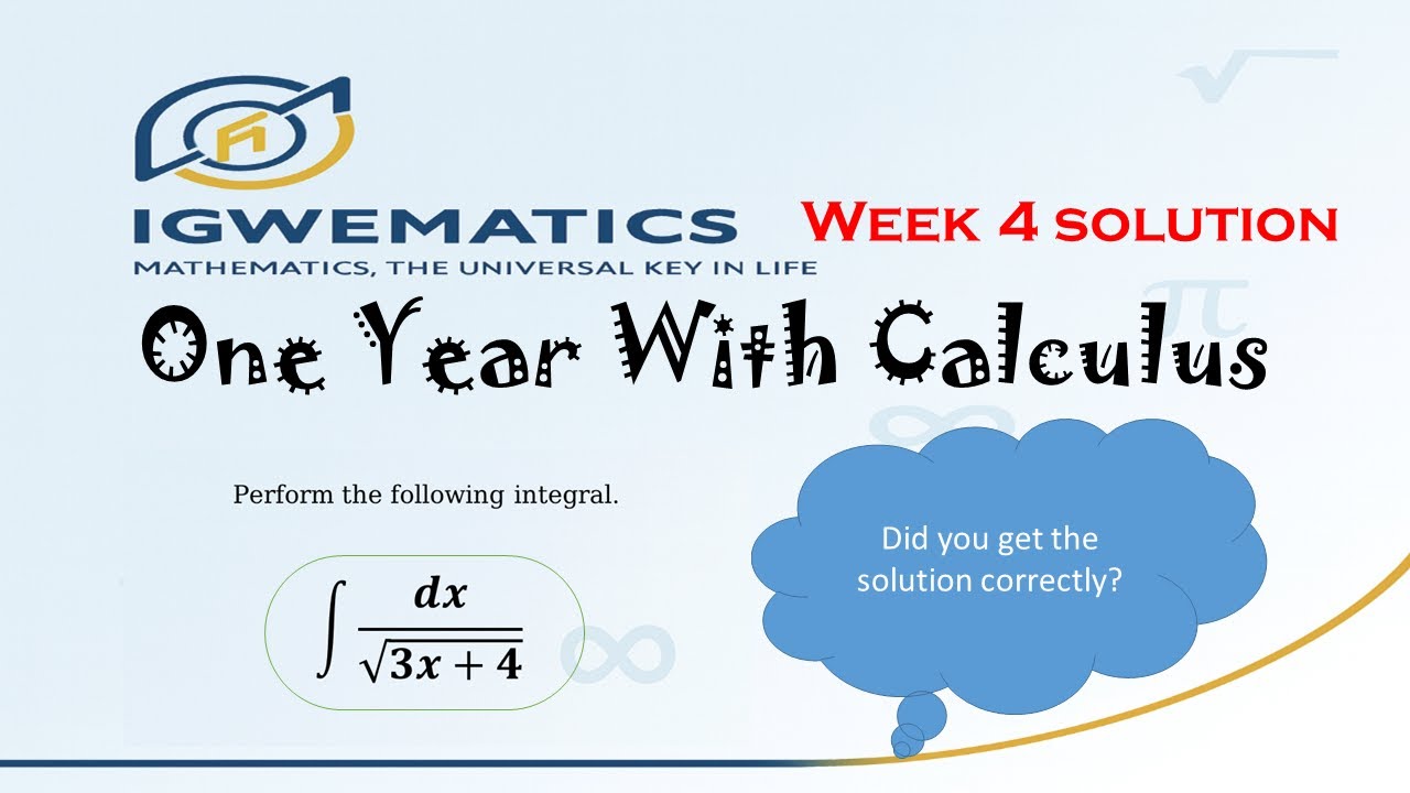 One Year With Calculus, week 4 solution