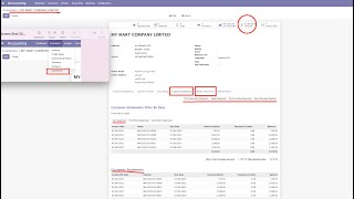 Customer Statement and Vendor Statement Print report, Send, Overdue report , Filter by date.