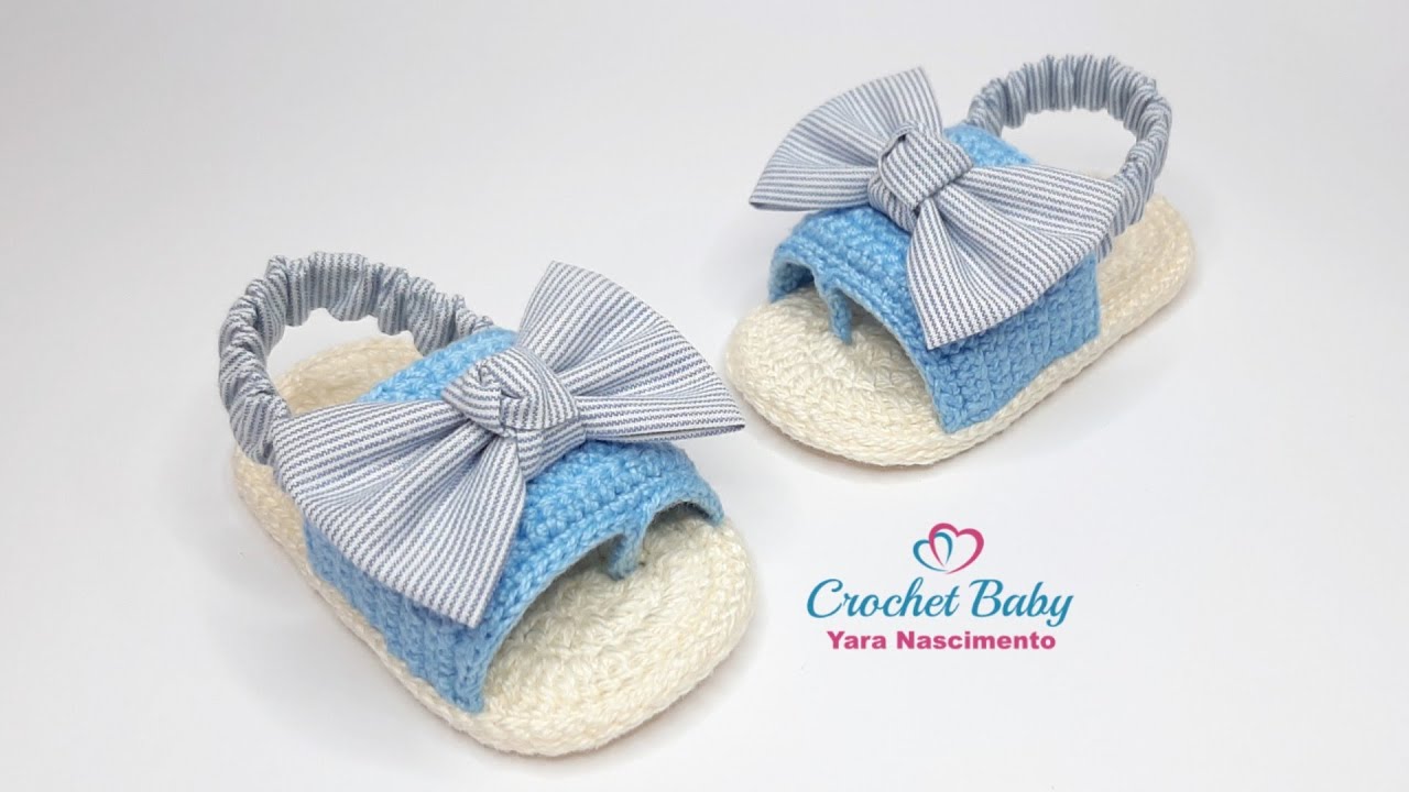 Sandalinha ALICIA de Crochê - Tamanho 09 cm - Crochet Baby Yara ...