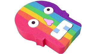 Learn Colors With Kinetic Sand Rainbow Skeleton Skull Zombie Toys DIY How To Make for kids