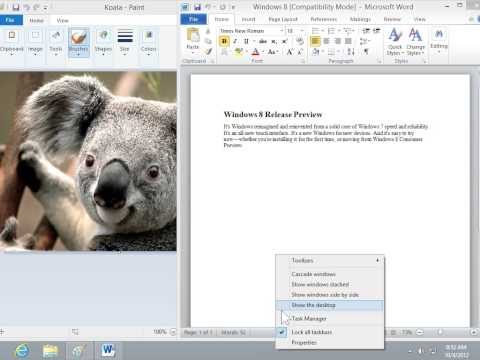 Windows 8.0 Professional - Minimize All Open Windows to Taskbar Buttons