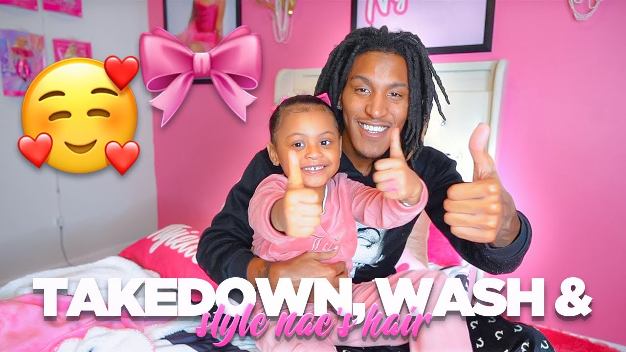 TAKEDOWN, WASH & STYLE NAE’S HAIR WITH ME + Q/A 🥰🎀💇🏽‍♀️