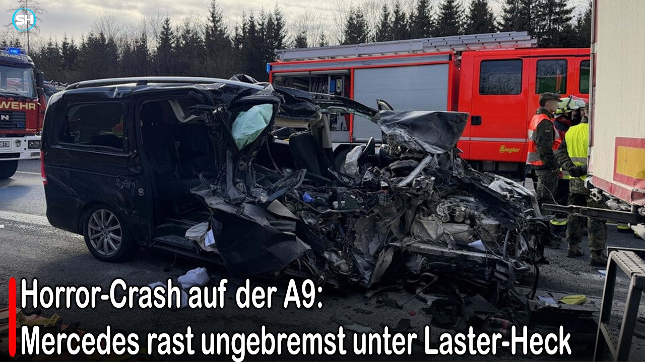 Horror-Crash auf der A9: Mercedes rast ungebremst unter Laster-Heck 