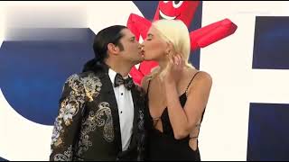 Corey Feldman and Courtney Anne Mitchell kiss at Nope premiere