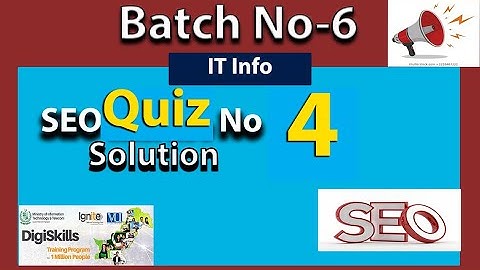 Digiskills SEO Quiz No 4 Solution Batch 6 | SEO101 Quiz No 4 Solution |