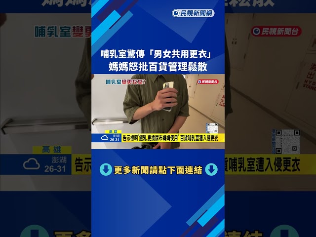 百貨公司哺乳室驚傳"男女共用更衣" 媽媽怒批:管理鬆散－民視新聞