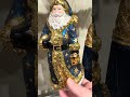 Raz 7.5" Blue and Gold Celestial Santa Glass Christmas Ornament 4625057
