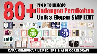 Free 80 Template Undangan Pernikahan Siap Edit CDR dan PSD