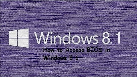 Tutorial: How to access BIOS (UFEI) settings in Microsoft Windows 8.1